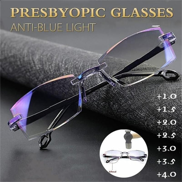 Glosrity Sapphire High Hardness Anti Blue Light Intelligent Dual Focus Reading Glasses